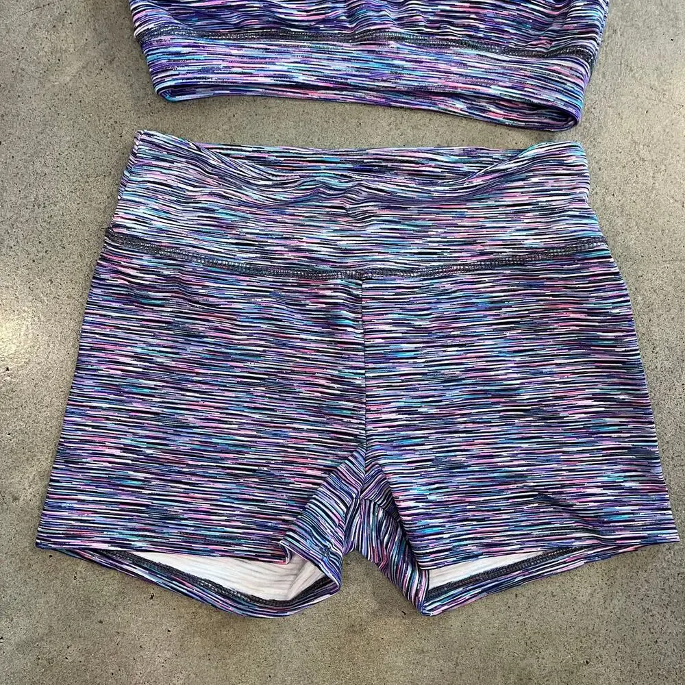 ShoSho Fashion Purple activewear matching set sports bra shorts yoga women small